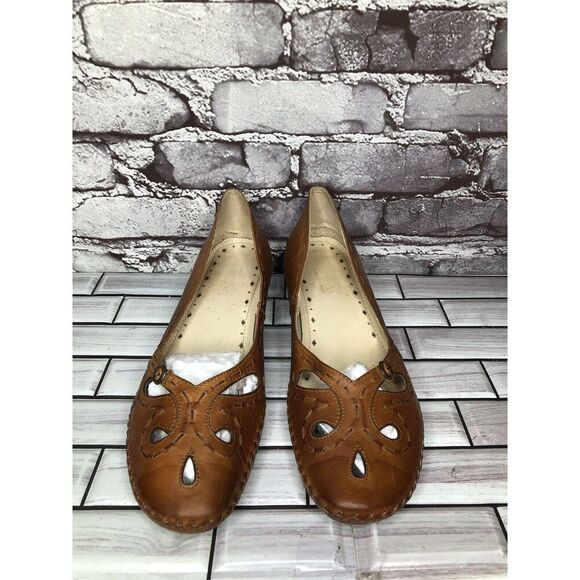 Pikolinos Brown Leather Cut Out Floral Pump Heel Shoes Women’s Sz 41EU/10.5M US - Picture 16 of 16